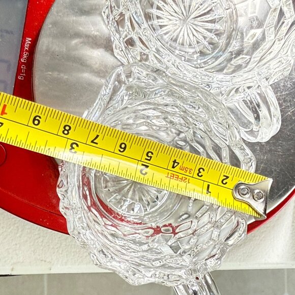 Vintage Fostoria American Pattern Glass Sugar Bowl & Creamer Set Cubed #811 - Picture 8 of 8